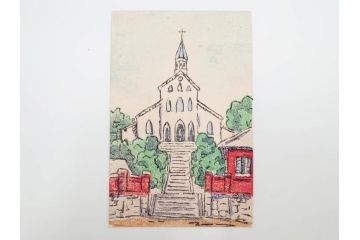 真作　田川憲　手摺版　長崎風物詩の版画集と絵葉書のセット　(R-083693)　