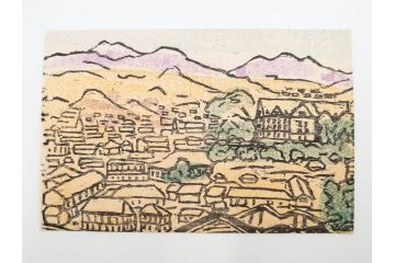 真作　田川憲　手摺版　長崎風物詩の版画集と絵葉書のセット　(R-083693)　