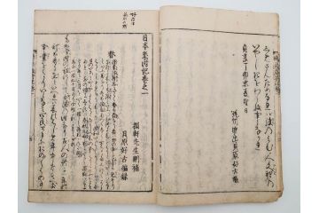 江戸期　貞享5年　貝原好古編録　貝原損軒刪補　「日本歳時記」　7巻4冊揃(木版画、古書、絵入本、年中行事、風習、和本)(R-083697)
