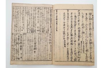 江戸期　貞享5年　貝原好古編録　貝原損軒刪補　「日本歳時記」　7巻4冊揃(木版画、古書、絵入本、年中行事、風習、和本)(R-083697)