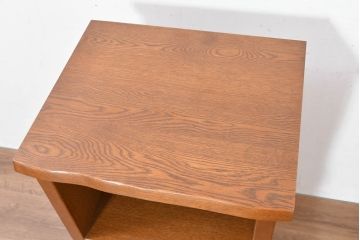 中古　美品　大塚家具取り扱い　ナラ(楢)材　「杜」(もり)シリーズ　自然の温もりを宿す引き出し付きサイドキャビネット(リビングボード、サイドボード、収納棚、電話台)(R-083701)