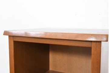 中古　美品　大塚家具取り扱い　ナラ(楢)材　「杜」(もり)シリーズ　自然の温もりを宿す引き出し付きサイドキャビネット(リビングボード、サイドボード、収納棚、電話台)(R-083701)