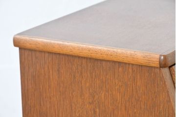 中古　美品　浜松工芸　楢(ナラ)材　シンプルで飽きのこないデザインのライティングビューロー(ワークデスク、簿記机、在宅ワーク用、在宅用)(R-083702)