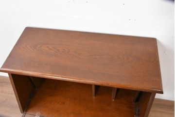 和製ビンテージ　楢(ナラ)材　越後民芸　重厚感と実用性を備えたライティングビューロー(簿記机、ワークデスク、在宅用、在宅ワーク用、ヴィンテージ)(R-083703)