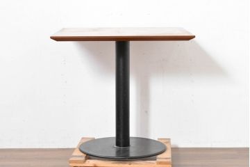 和製ヴィンテージ　天板の幾何学模様に工芸美を感じるダイニングテーブル　(R-083704)