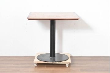 和製ビンテージ　幾何学模様が魅せる工芸美が美しいダイニングテーブル(パーケットリー、象嵌、2人掛け、二人掛け、ヴィンテージ)(R-083705)