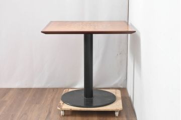 和製ビンテージ　幾何学模様が魅せる工芸美が美しいダイニングテーブル(パーケットリー、象嵌、2人掛け、二人掛け、ヴィンテージ)(R-083705)