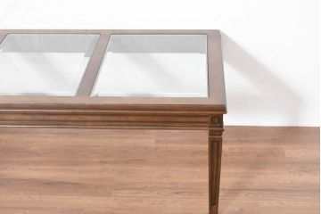 中古　マルニ木工(maruni)　地中海ロイヤルシリーズ(ROYAL)　重厚なフレームに気品ある佇まいのガラストップセンターテーブル(ローテーブル、リビングテーブル)(定価約15万円)(R-083707)