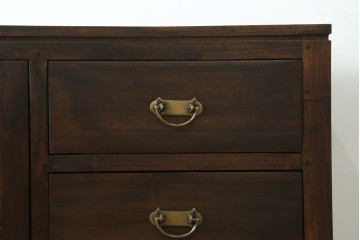中古　チーク無垢材　リゾート風　深みのある色合いが落ち着いた雰囲気を醸し出すリゾート風アジアンサイドボード　(R-083708)