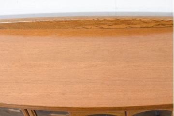 中古　展示品　美品　浜本工芸　楢(ナラ)材　優美な佇まいが素敵!ゆるやかな曲線のサイドボード(食器棚、収納棚、戸棚、引き出し)(定価約23万円)(R-83709)