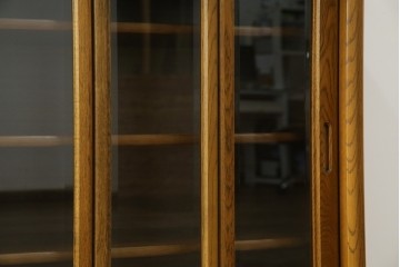 中古　展示品　美品　浜本工芸　楢(ナラ)材　優美な佇まいが素敵!ゆるやかな曲線のサイドボード　定価約23万円相当　(R-083709)