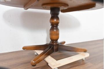 中古　美品　飛騨産業　キツツキマーク　穂高シリーズ　気品漂う佇まいが素敵なダイニングテーブル(食卓、4人掛け、6人掛け、オーバルテーブル、4人用、6人用)(R-083718)