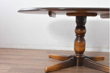 中古　美品　飛騨産業　キツツキマーク　穂高シリーズ　気品漂う佇まいが素敵なダイニングテーブル(食卓、4人掛け、6人掛け、オーバルテーブル、4人用、6人用)(R-083718)