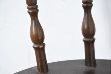 和製ビンテージ　美品　希少な廃番品　飛騨産業　キツツキマーク　細部までこだわりが感じられるクッション付きアームチェア4脚セット(ダイニングチェア、椅子、イス、ヴィンテージ、バラ売り可能)(R-083719)