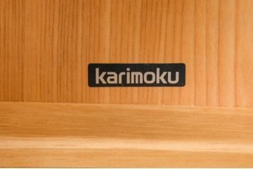 中古　美品　カリモク家具(karimoku)　大円卓シリーズ　分厚い栓材の大きな丸テーブル(座卓、ローテーブル、センターテーブル、リビングテーブル、ラウンドテーブル、ちゃぶ台)(定価約16万円)(R-083720)