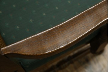 中古　三越家具(現カントリーハウス)　Brugge(ブルージュ)　ラタン(籐)　クラシカルな佇まいが魅力のアームチェア2脚　セット定価約22万円相当　(R-083723)