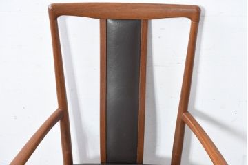 中古　モリシゲ(MORISHIGE/森繁)　ミッドセンチュリーデザイン　本革　モダンな空間づくりにおすすめの高級ダイニングチェア(椅子、イス、アームチェア)(R-083725)