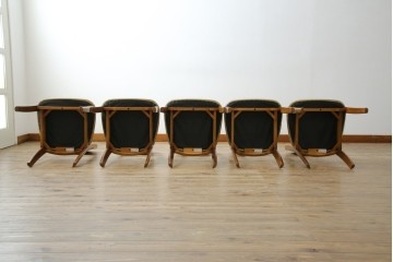 中古　シラカワ(shirakawa)　楢(ナラ)材　温かみを感じるデザインが魅力のダイニングチェア5脚セット　(R-083728)