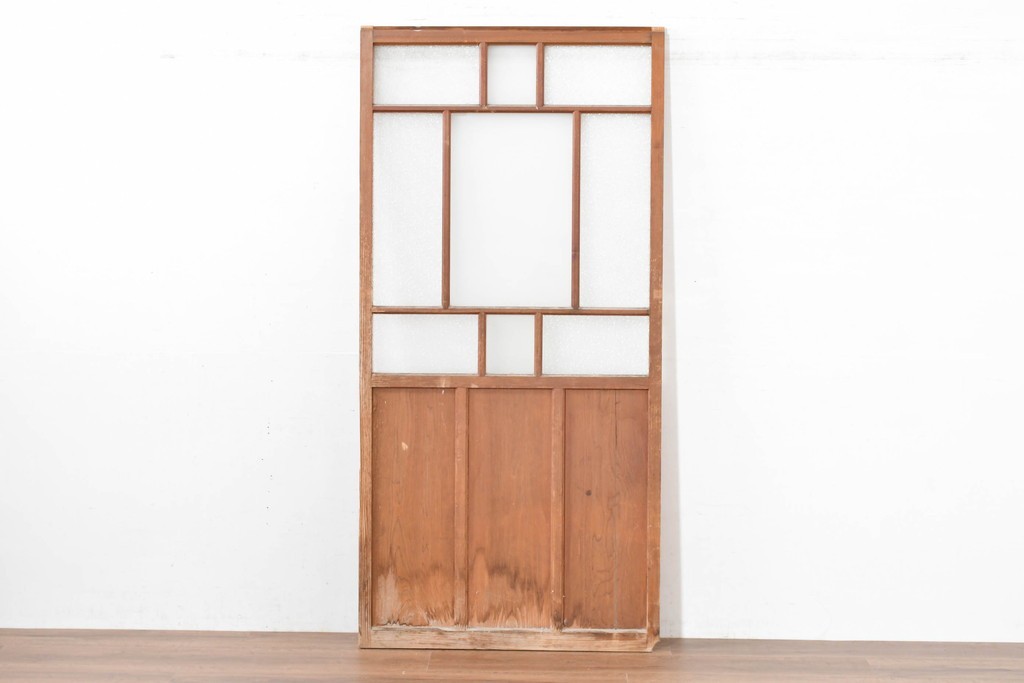 アンティーク建具　昭和初期　レトロデザインのガラス戸1枚　(R-083730)