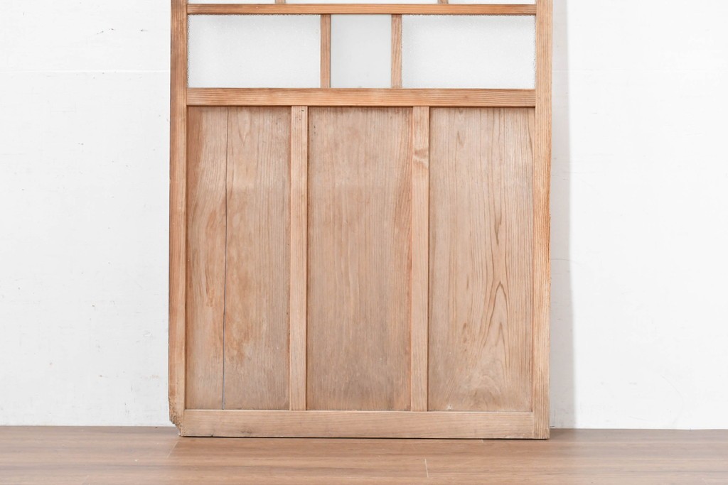 アンティーク建具　昭和初期　レトロデザインのガラス戸1枚　(R-083730)