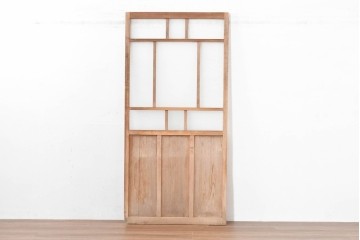 アンティーク建具　昭和初期　レトロデザインのガラス戸1枚　(R-083730)