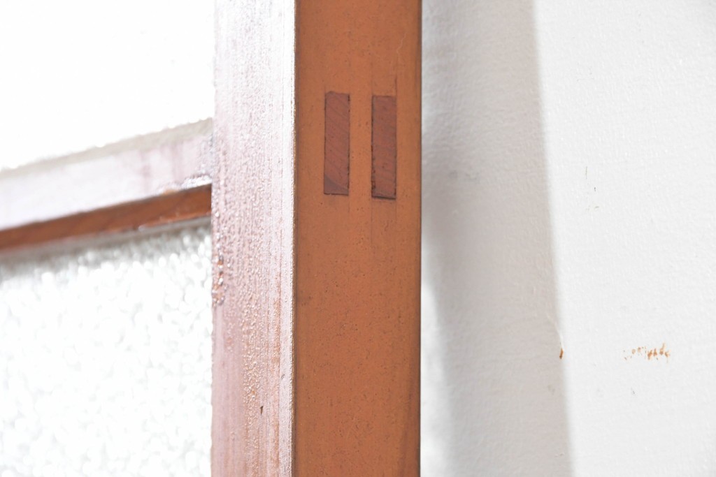 アンティーク建具　昭和初期　レトロデザインのガラス戸1枚　(R-083730)