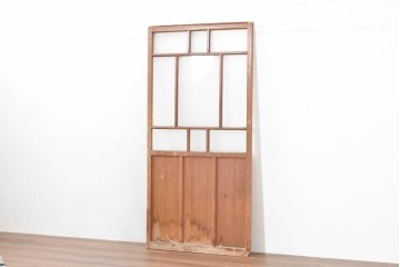 アンティーク建具　昭和初期　レトロデザインのガラス戸1枚　(R-083730)