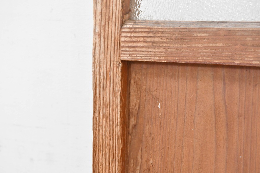 アンティーク建具　昭和初期　レトロデザインのガラス戸1枚　(R-083730)