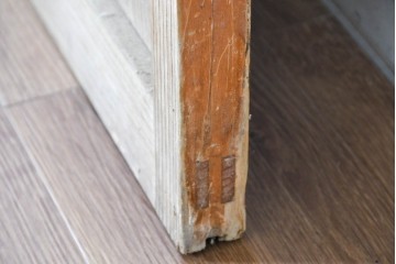 アンティーク建具　昭和初期　レトロデザインのガラス戸1枚　(R-083730)