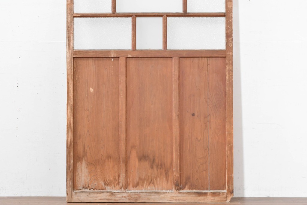 アンティーク建具　昭和初期　レトロデザインのガラス戸1枚　(R-083730)
