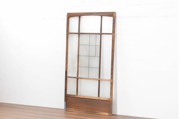 ヴィンテージ建具　昭和中期　上部のアーチがアクセント　作りの良いガラス戸1枚　(R-083731)