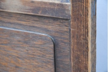 ヴィンテージ建具　昭和中期　上部のアーチがアクセント　作りの良いガラス戸1枚　(R-083731)