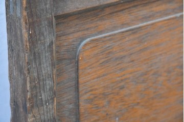 ヴィンテージ建具　昭和中期　上部のアーチがアクセント　作りの良いガラス戸1枚　(R-083731)