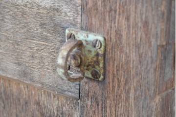 ヴィンテージ建具　昭和後期　高さ216㎝の背高サイズ!　シンプルなガラス戸1枚　(R-083732)