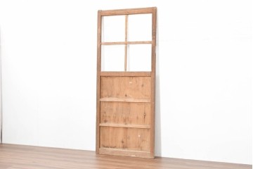 ヴィンテージ建具　昭和後期　高さ216㎝の背高サイズ!　シンプルなガラス戸1枚　(R-083732)