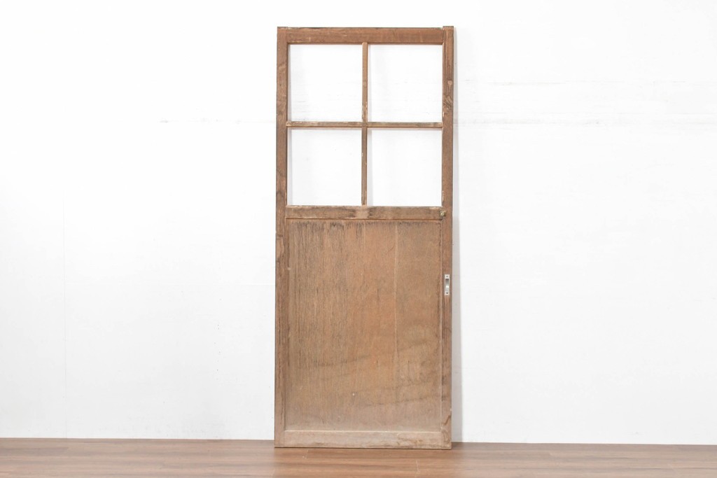ヴィンテージ建具　昭和後期　高さ216㎝の背高サイズ!　シンプルなガラス戸1枚　(R-083732)