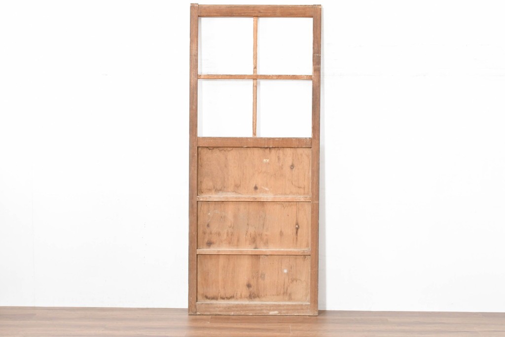 ヴィンテージ建具　昭和後期　高さ216㎝の背高サイズ!　シンプルなガラス戸1枚　(R-083732)