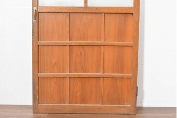 ヴィンテージ建具　昭和中期　素朴な佇まいが魅力の型板ガラス入り扉1枚　(R-083734)