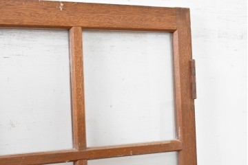 ヴィンテージ建具　昭和中期　デザインガラス入りのレトロなガラス扉1枚　(R-083735)
