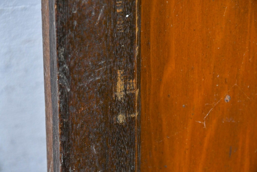 ヴィンテージ建具　昭和中期　デザインガラス入りのレトロなガラス扉1枚　(R-083735)