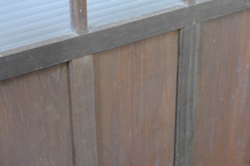 ヴィンテージ建具　昭和中期　デザインガラス入りのレトロなガラス扉1枚　(R-083735)