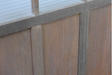 ヴィンテージ建具　昭和中期　デザインガラス入りのレトロなガラス扉1枚　(R-083735)