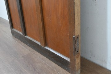 ヴィンテージ建具　昭和中期　デザインガラス入りのレトロなガラス扉1枚　(R-083735)