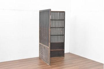 和製アンティーク　格子戸リメイク　落ち着いた空間づくりに最適な衝立て(パーテーション、衝い立て、つい立て、間仕切り、折り畳み、建具)(R-083736)
