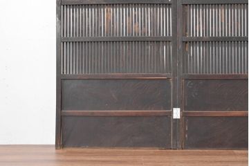 和製アンティーク　格子戸リメイク　落ち着いた空間づくりに最適な衝立て(パーテーション、衝い立て、つい立て、間仕切り、折り畳み、建具)(R-083736)
