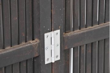 和製アンティーク　格子戸リメイク　落ち着いた空間づくりに最適な衝立て(パーテーション、衝い立て、つい立て、間仕切り、折り畳み、建具)(R-083736)