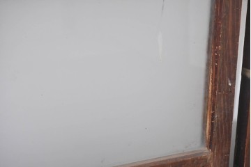 アンティーク建具　明治大正期　古い木味のガラス入り格子戸4枚セット　(R-083737)