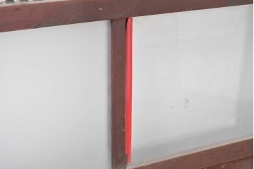 アンティーク建具　明治大正期　古い木味のガラス入り格子戸4枚セット　(R-083737)