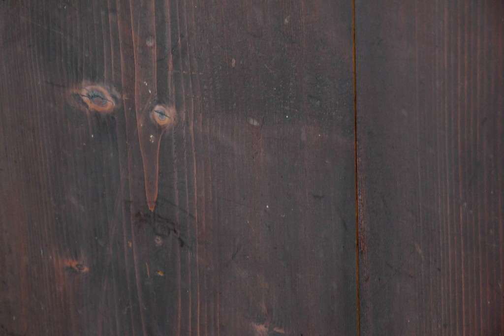 アンティーク建具　明治大正期　古い木味のガラス入り格子戸4枚セット　(R-083737)