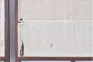 アンティーク建具　明治大正期　古い木味のガラス入り格子戸4枚セット　(R-083737)